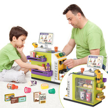 Load image into Gallery viewer, 3 in 1 Coffee Shop Playset with Sound &amp; Light Supermarket Toy Gift Kids for 3+
