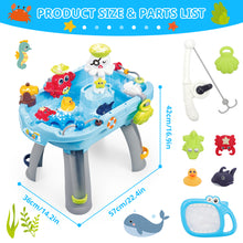 Load image into Gallery viewer, Kids Water Play Table with Fishing Game &amp; Ocean Animal Toys Summer Outdoor Indoor Water Sensory Activity Play Table Toy for Toddlers Boys Girls Age 3+

