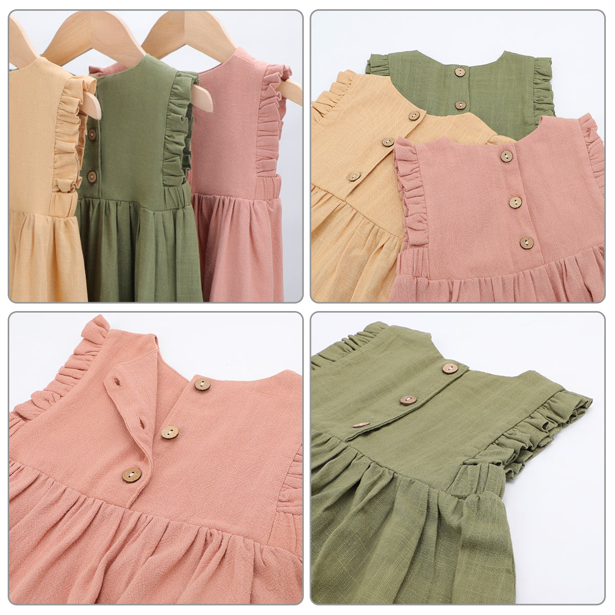 Toddler Girls Summer Dress - Ruffle Sleeveless Baby Girl Fashion Dresses For 3-8 Years