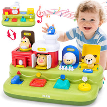 Load image into Gallery viewer, Farm Animal Pop-Up Activity Toy with Music and Sounds Interactive Baby Toddler Sensory Learning Playset Push Press Flip Turn Buttons Educational Gift for Ages 12M+
