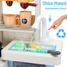 Load image into Gallery viewer, Kitchen Playset Toy with Realistic Lights &amp; Sounds,  Kids Pretend Kitchen Role Play Set with Fridge, Oven &amp; Coffee Maker，Toy Kitchen with Water Sink &amp; Ice Maker，Role Play Kitchen for Toddlers &amp; Kids
