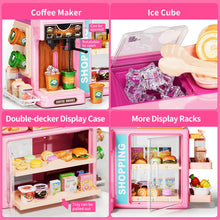 Load image into Gallery viewer, Supermarket Playset Deluxe Grocery Store with Cash Register &amp; Coffee Maker  Educational Role Play Toy for Toddlers &amp; Kids (Green or Pink)

