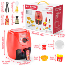 Load image into Gallery viewer, Air Fryer Pretend Role Play Toy with Kitchen Accessories with Realistic Light Sound &amp; Play Food Kitchen Educational Toy Set for Kids
