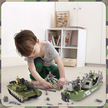 Load image into Gallery viewer, Military Army Play Set Toy Soldiers Military Vehicles Army Toys Action Figures Planes Helicopter Boat-AM16
