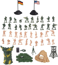 Load image into Gallery viewer, 100 Piece Military Play Set with Toy Soldiers Military Figures Tanks Planes Flags Carry Case and Battlefield Accessories Kids Christmas Gift
