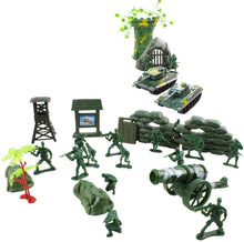 Load image into Gallery viewer, 100 Piece Military Play Set with Toy Soldiers Military Figures Tanks Planes Flags Carry Case and Battlefield Accessories Kids Christmas Gift
