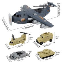 Load image into Gallery viewer, 21 PCS Transformable Aircraft Toy Military Soldier Toy Set with Airplane Tank Truck Children&#39;s Birthday Christmas Gift-APGS
