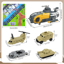 Load image into Gallery viewer, 2 in 1 Military Submarine Playset with Big Battle Map Army Toy Set Gift for Kids
