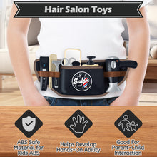 Load image into Gallery viewer, Hairdressing Stylist Playset Hair Salon Role Play Barber Toy Kit with Hair Dryer Fake Razor Barber Scissors for Kids 3+
