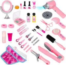 Load image into Gallery viewer, Pretend Makeup Set Hairdressing &amp; Makeup Toy Set Barber Shop And Beauty Role Playset with Portable Bag Package Perfect Gift for Kids-BBC-PHD
