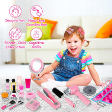 Load image into Gallery viewer, Pretend Makeup Set Hairdressing &amp; Makeup Toy Set Barber Shop And Beauty Role Playset with Portable Bag Package Perfect Gift for Kids-BBC-PHD
