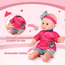 Load image into Gallery viewer, Baby Doll Stroller Set Pushchair Doll Playset with Soft Smooth 13 Inch New-born Doll Great Nurturing Nursery Role Play Set

