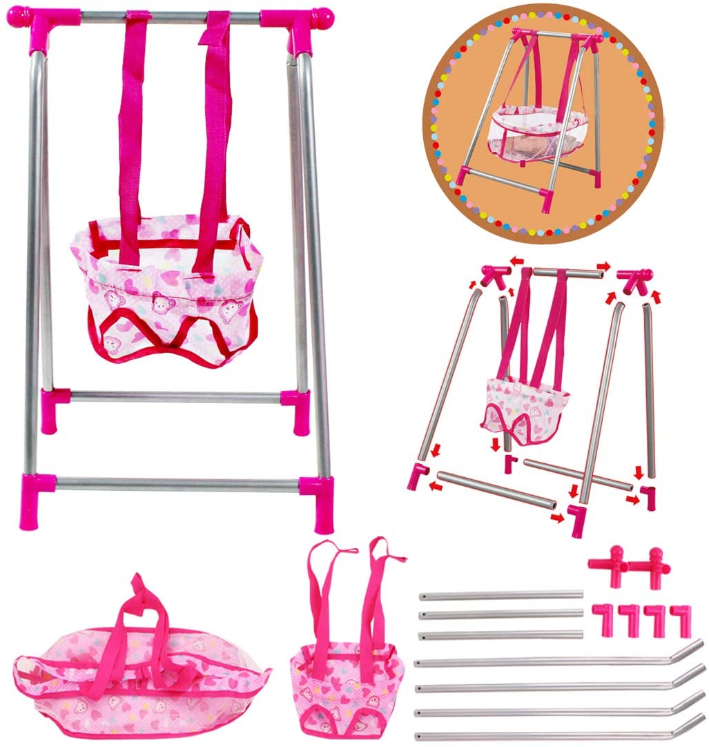 Jeu Rôle Pour Enfants, Jouet Berceau/Poussette/Chaise Haute/Balançoire Jouet D'Imitation - Jouet Fille Enfants 3 Ans Et + - Jeux - Jouets