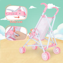 Load image into Gallery viewer, My First Baby Doll Play Set with Stroller Baby Doll Pushchair with Accessories Pretend Play Baby Dolls for Girls Children Dolly Pram Toy
