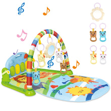 Load image into Gallery viewer, 4-in-1 Baby Mat Kick and Piano Gym Music and Soft Light Detachable Activity Toys Kids Comfy Crawling Mat Baby Sensory Mat Great Gift
