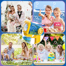 Load image into Gallery viewer, Bubble Gun for Kids Colorful LED Lights colorful bubbles Bubble Maker Outdoor Toys Bubble Gun with Bubble Solution, Bubble Blaster Toy 5000+ Bubbles Per Min Bubble Maker Outdoor Toys for Girls Party
