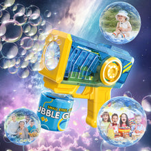 Load image into Gallery viewer, Bubble Gun for Kids Colorful LED Lights colorful bubbles Bubble Maker Outdoor Toys Bubble Gun with Bubble Solution, Bubble Blaster Toy 5000+ Bubbles Per Min Bubble Maker Outdoor Toys for Girls Party
