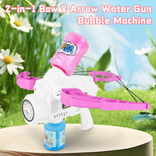 Load image into Gallery viewer, 3 in 1 Bubble Water Gun Bow Arrow Summer Bubble Machine Toy Gift for Boys Girls
