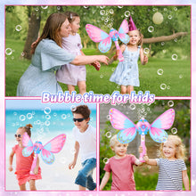 Load image into Gallery viewer, Musical Light Up Butterfly Fairy Stick Bubble Machine Toy Magic Bubble Wand Indoor Outdoor Activities Bubbles Maker Gift for Kids
