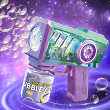 Load image into Gallery viewer, Bubble Gun for Kids Colorful LED Lights colorful bubbles Bubble Maker Outdoor Toys Bubble Gun with Bubble Solution, Bubble Blaster Toy 5000+ Bubbles Per Min Bubble Maker Outdoor Toys for Girls Party

