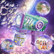 Load image into Gallery viewer, Bubble Gun for Kids Colorful LED Lights colorful bubbles Bubble Maker Outdoor Toys Bubble Gun with Bubble Solution, Bubble Blaster Toy 5000+ Bubbles Per Min Bubble Maker Outdoor Toys for Girls Party
