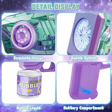 Load image into Gallery viewer, Bubble Gun for Kids Colorful LED Lights colorful bubbles Bubble Maker Outdoor Toys Bubble Gun with Bubble Solution, Bubble Blaster Toy 5000+ Bubbles Per Min Bubble Maker Outdoor Toys for Girls Party
