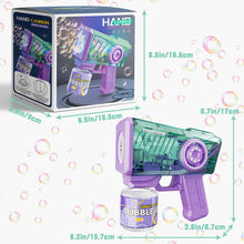 Load image into Gallery viewer, Bubble Gun for Kids Colorful LED Lights colorful bubbles Bubble Maker Outdoor Toys Bubble Gun with Bubble Solution, Bubble Blaster Toy 5000+ Bubbles Per Min Bubble Maker Outdoor Toys for Girls Party
