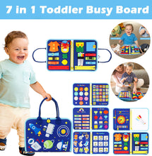 Load image into Gallery viewer, Busy Board Sensory Montessori Toys 10 Pages Quiet Book for Kids Preschool Learning Activities w/ Life Skills Alphabet Number Shape Weather-BO-1
