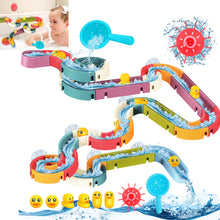 Load image into Gallery viewer, Bath Toys Baby Bathtub Toys Water Balls Slide Track Game Shower Water Slide w/Suction Cups Toddler Bath Pool Toys DIY Educational For Kids-BT-19
