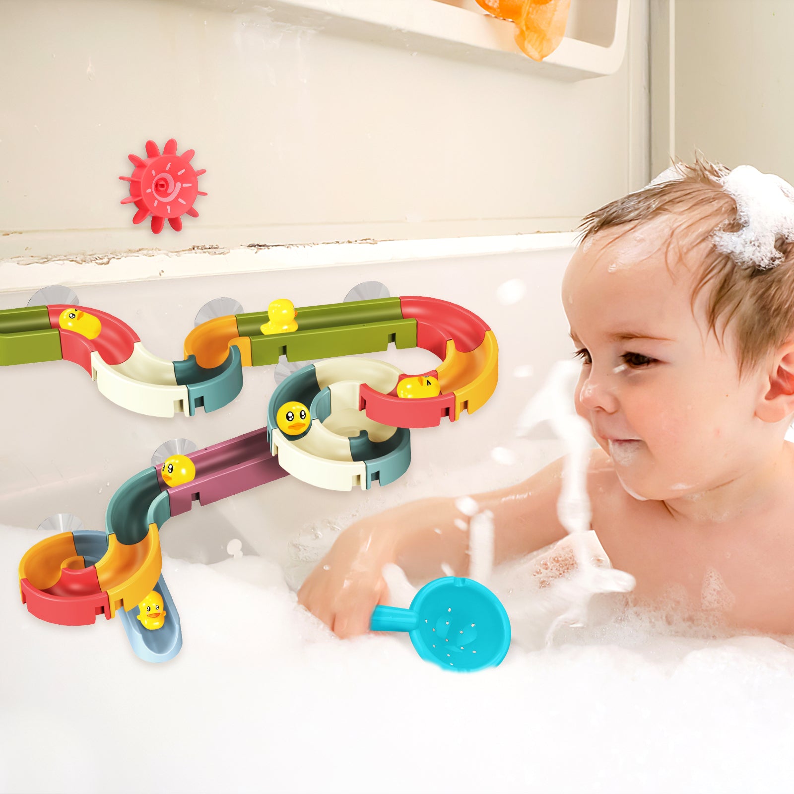 Bath Toys Baby Bathtub Toys Water Balls Slide Track Game Shower