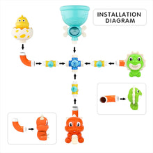 Load image into Gallery viewer, Baby Bath Dinosaur Toy Water Pipes with Waterwheel and Variety of Sea Animals Bathtime Play Toys Safe Material for Children
