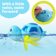 Load image into Gallery viewer, Floating Wind-Up Sea Turtle Bath Toys for Toddlers-Interactive Swimming Turtles for Bathtub Fun, Perfect Water Toys, and Party Favors for Kids
