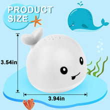 Load image into Gallery viewer, Baby Bath Toys Whale Induction Spray Water Swimming Bathtub Toy LED Light Up Sprinkler Toy for Toddler Bathtime (White)
