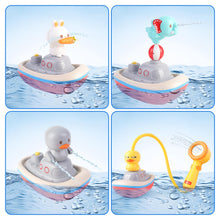 Load image into Gallery viewer, Baby Bath Time Shower Toy Set Floating Boat and Cute Animal Sprinkler Toys with Detachable Shower Head, Interactive Water Spray Features, Perfect Bathing Fun for Toddlers and Kids, Ideal Gift for Boys and Girls
