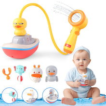 Load image into Gallery viewer, Baby Bath Time Shower Toy Set Floating Boat and Cute Animal Sprinkler Toys with Detachable Shower Head, Interactive Water Spray Features, Perfect Bathing Fun for Toddlers and Kids, Ideal Gift for Boys and Girls
