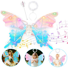 Load image into Gallery viewer, Butterfly Wings and Halo Light up Wings with Musical Cosplay Fancy Dress-up for Kids
