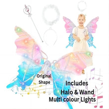 Load image into Gallery viewer, Light Up Multi colour Lights Original shape Butterfly Fairy Wings with Adjustable Straps For Children
