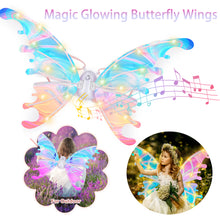 Load image into Gallery viewer, Glowing Butterfly Wings Fairy Costume Angel Wings for Girls Fun Play Fancy Dress-up for Kids Halloween Cosplay Christmas Birthdays

