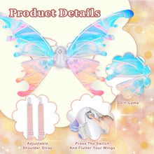 Load image into Gallery viewer, Glowing Butterfly Wings Fairy Costume Angel Wings for Girls Fun Play Fancy Dress-up for Kids Halloween Cosplay Christmas Birthdays-BTW-P1
