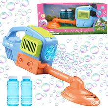 Load image into Gallery viewer, Weeder Bubble Maker Bubble Machine with LED Lights – One-Button Operation for Continuous Bubbling Fun, Perfect for Kids and Outdoor Play, Includes 2 Bottles of Bubble Solution, Easy to Use and Safe for Children
