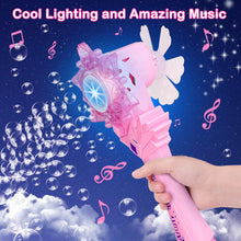 Load image into Gallery viewer, Dreamy Princess Snowflake Bubble Machine Toys Lights &amp; Music Magic Bubble Wands Gifts for Toddlers
