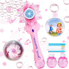 Load image into Gallery viewer, Dreamy Princess Snowflake Bubble Machine Toys Lights &amp; Music Magic Bubble Wands Gifts for Toddlers
