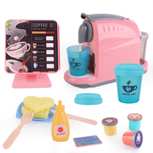 Load image into Gallery viewer, Coffee Shop Set with Coffee Maker Toy Menus Cash Register Toy Play Food Gift for Toddlers Boys Girls Aged 3+
