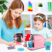 Load image into Gallery viewer, Coffee Shop Set with Coffee Maker Toy Menus Cash Register Toy Play Food Gift for Toddlers Boys Girls Aged 3+
