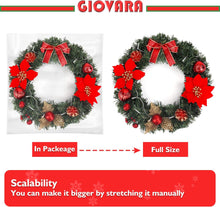 Load image into Gallery viewer, Christmas Wreath New Year Wreath Artificial Door Wreath with 30 LED Lights and Hanger, GIOVARA Xmas Wreath for Front Door, Window, Fireplace, Pretty Outdoor Light Up Wreath for Holiday Home Decoration
