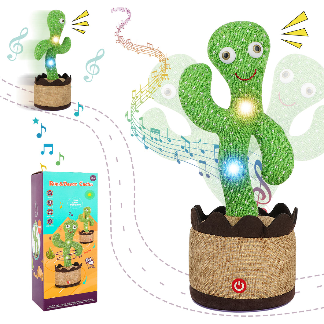 Talking Cactus Toy Singing Cactus Voice Recorder Baby Toys  Plush Cactus Educational Toys Repeats What You Say Learning Toys-DANCE-CT