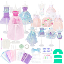 Load image into Gallery viewer, 143Pcs DIY Princess Fashion Designer Craft Toy Kit Doll Clothes Materials Play Kit Gift for Kids
