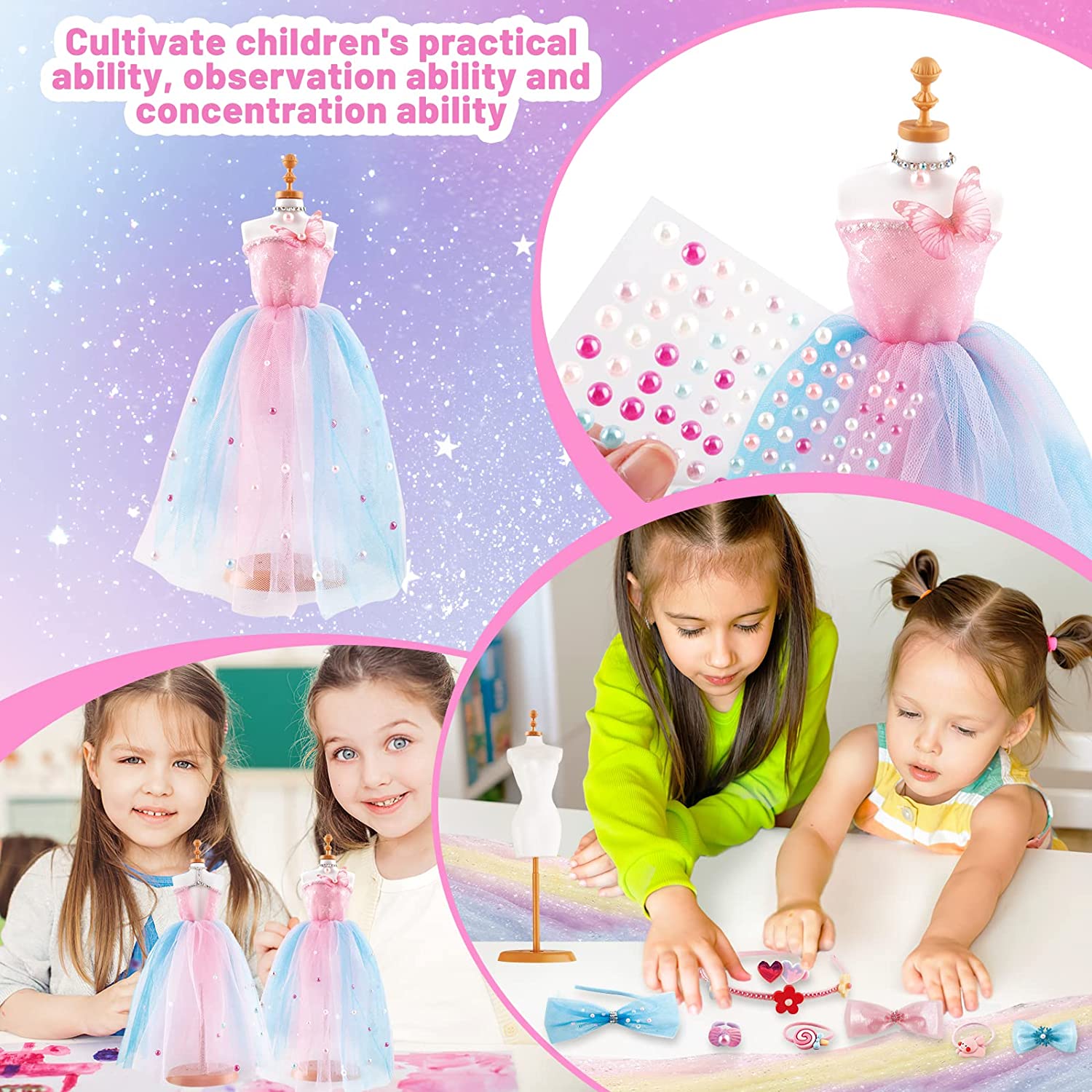Fashion Designer Kit for Kids, Arts and Crafts Sewing Kits for Girls, –  deaotoys