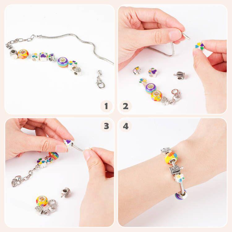 Charm Bracelet Making Kit for Kids Jewelry Making for Kids Charm Bracelets for Kids ages 3 Plus