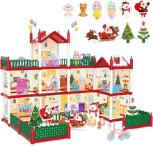 Load image into Gallery viewer, Christmas Doll House Playset, Dream House Pretend Doll House with Accessories Dolls House Garden Princess HouseBirthday Gifts (Two Floors)
